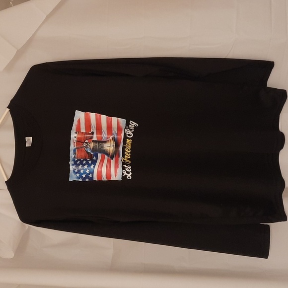 Tops - Black Long Sleeve  with Patriotic Print